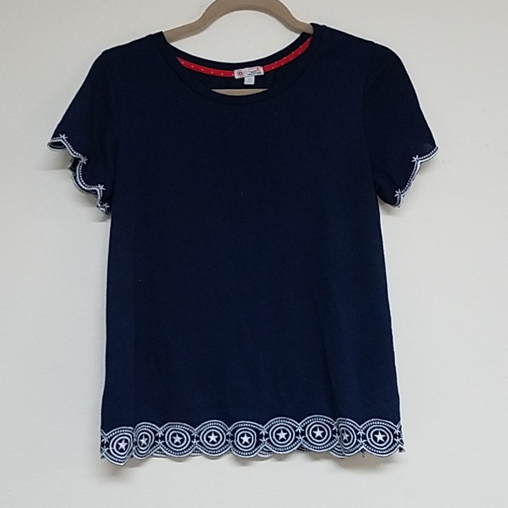 Cropped navy top